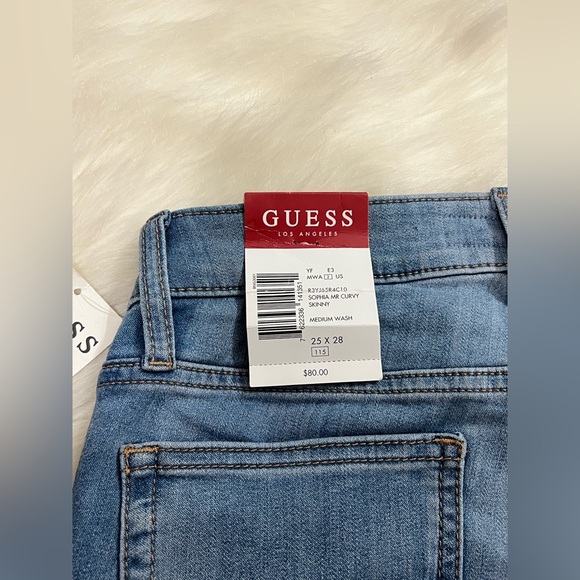 🆕 Guess Curvy Sophia Skinny Denim Jeans STRETCH Medium Wash, Mid-Rise 25X28 (2) - Picture 8 of 10